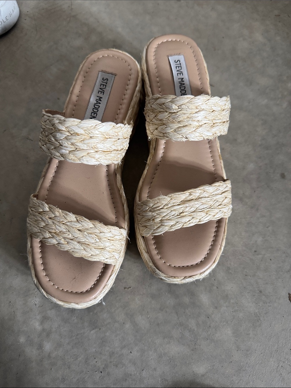 Steve Madden Braided Double-Strap Espadrille Slide in Natural